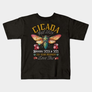 Entomology Cicada Fest 2024 Broods Xix Xiii Cicada Kids T-Shirt